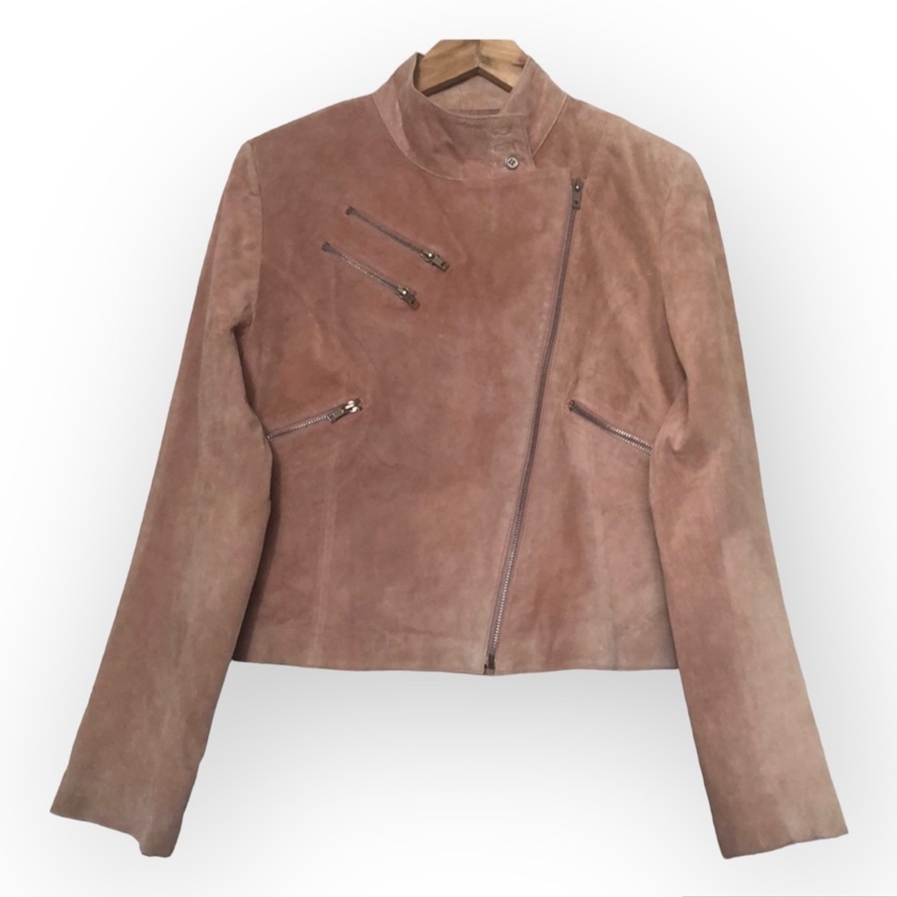 VTG BRANDON THOMAS Moto jacket 100% Suede Leather